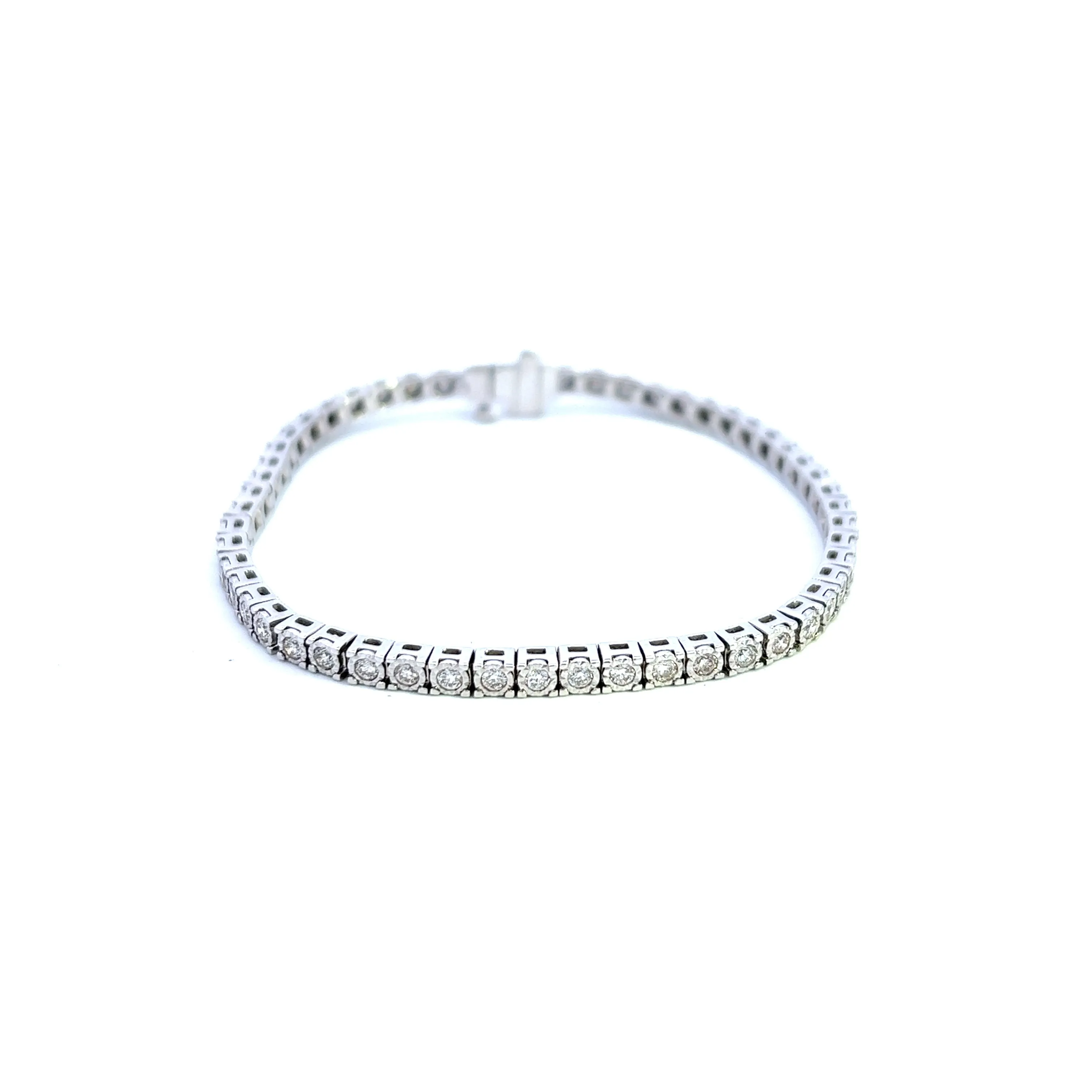 9ct White Gold Diamond Tennis Bracelet 2.00ct