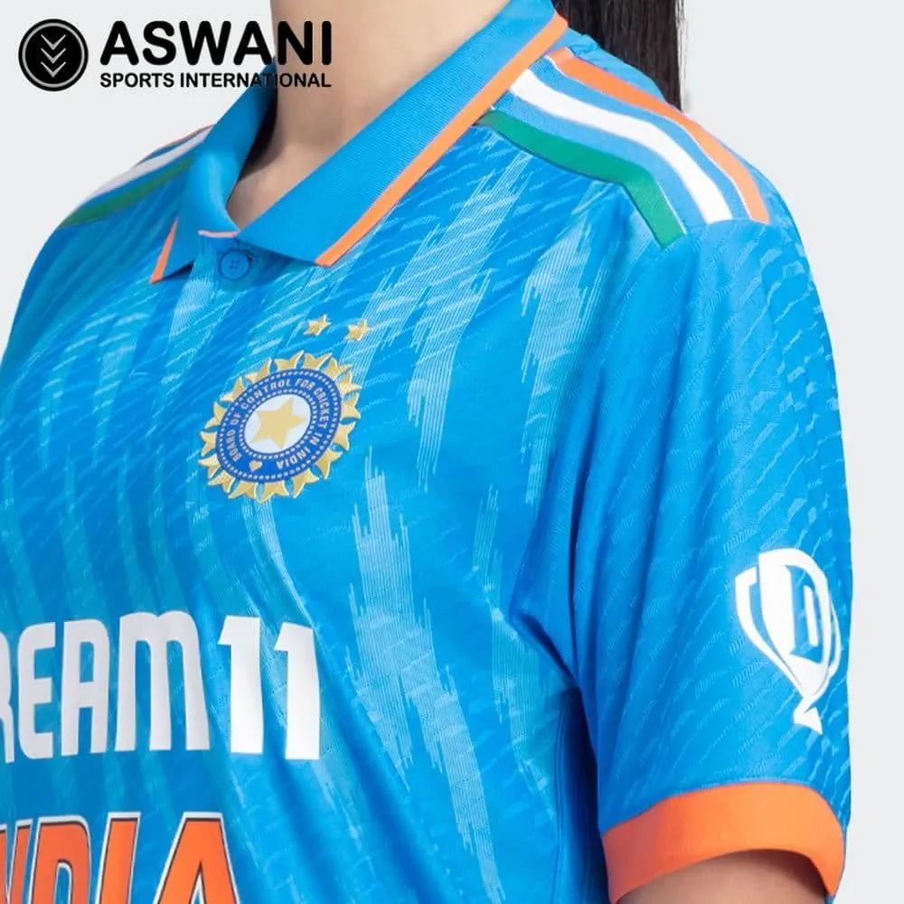 adidas India Match Jersey, Womens One Day ODI Tri-Colour Player Edition Cricket Shirt 2023