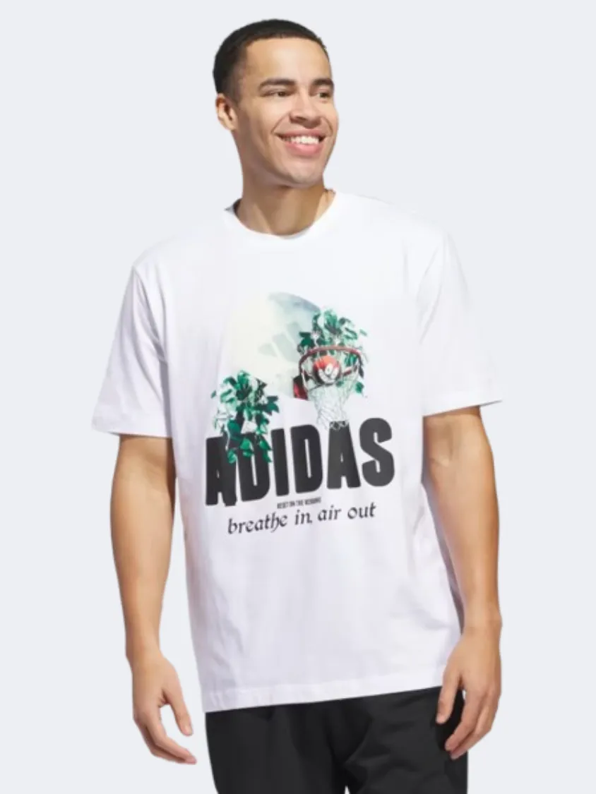 Adidas Lil Stripe Q2 Men Basketball T-Shirt White/Black/Green