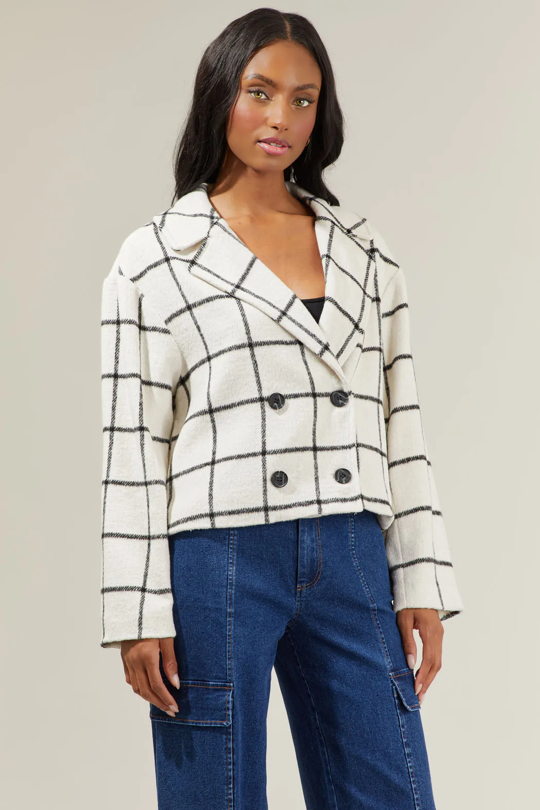 Alexa Plaid Cropped Jacket