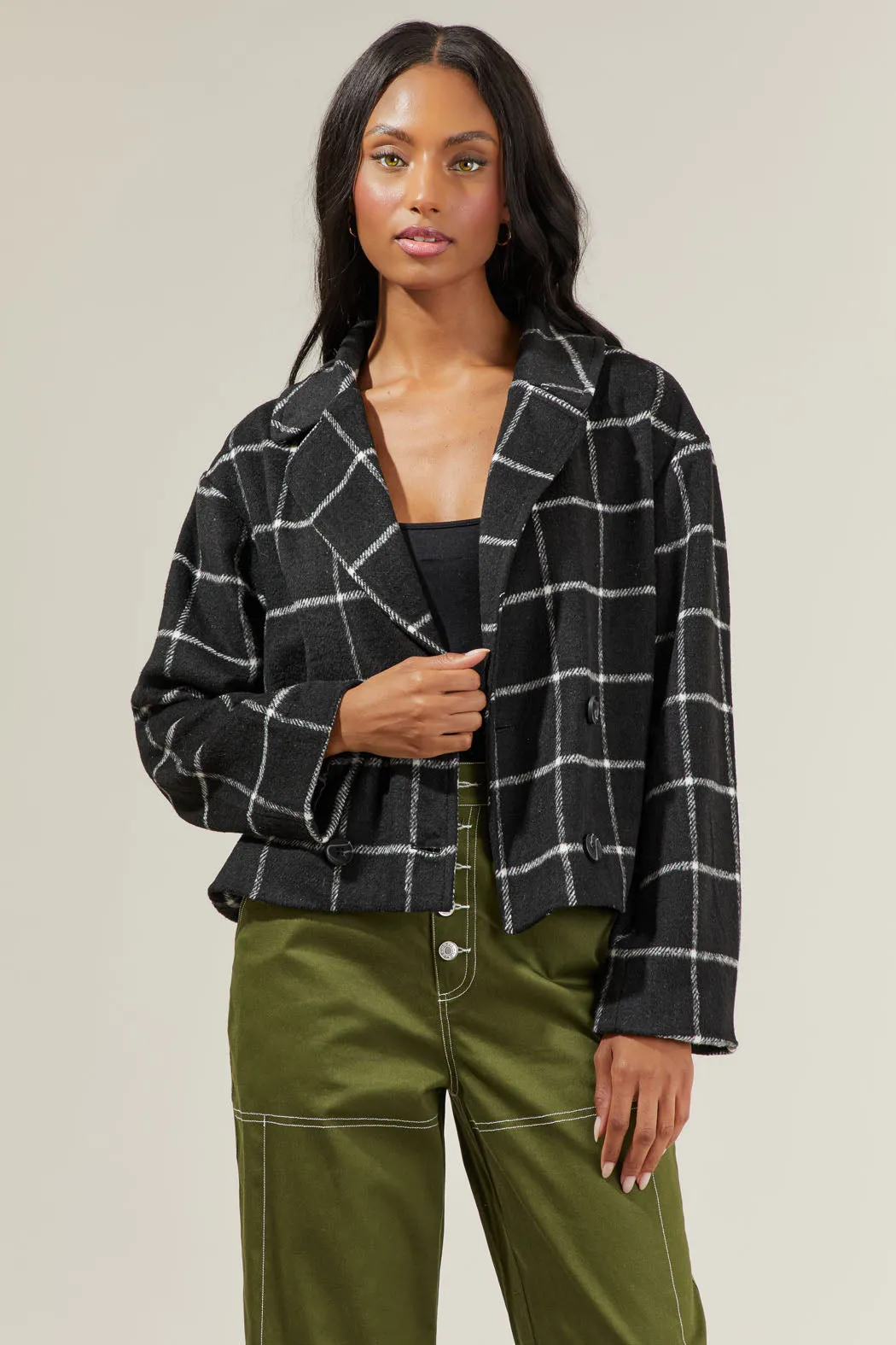 Alexa Plaid Cropped Jacket