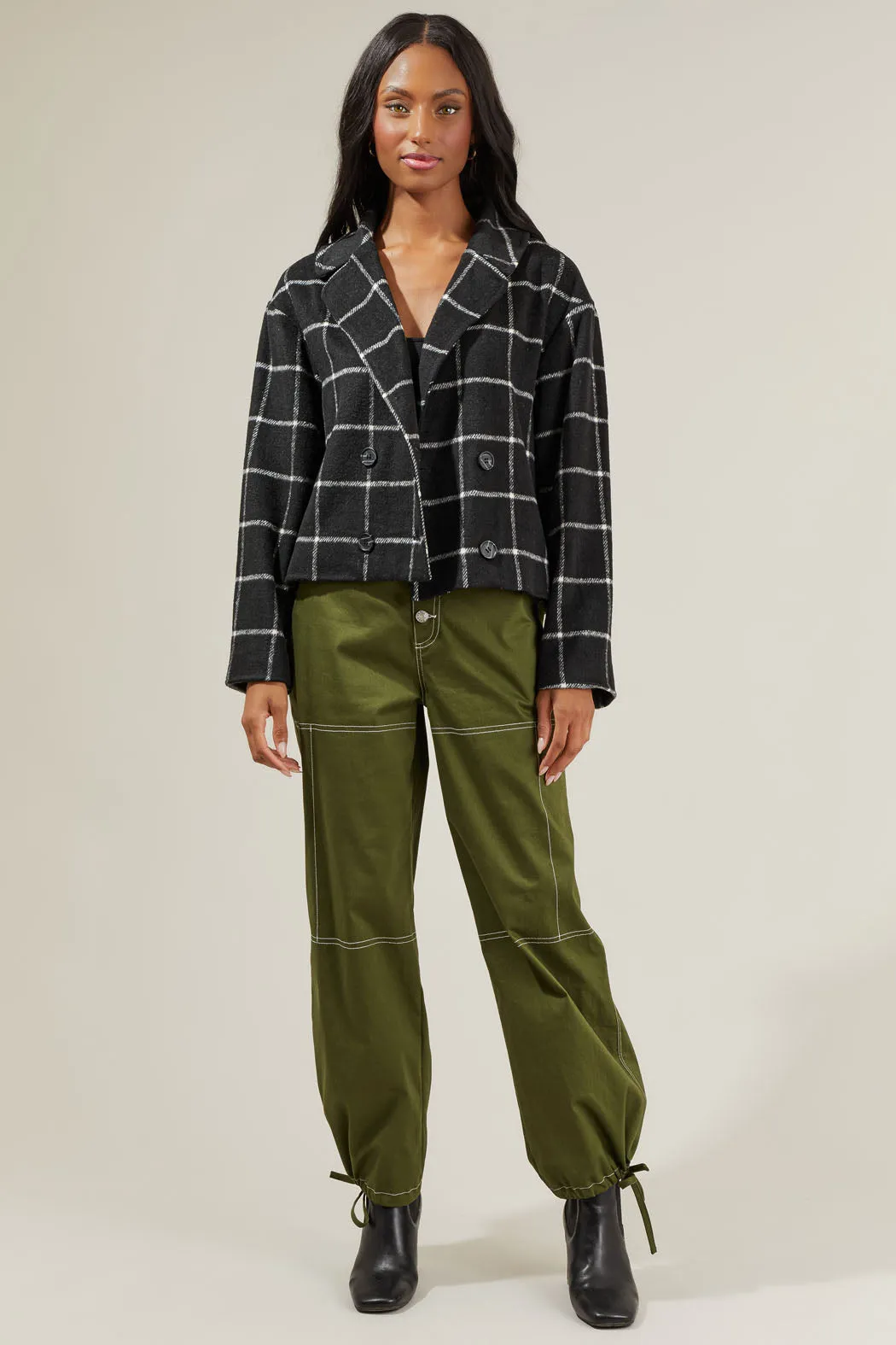 Alexa Plaid Cropped Jacket