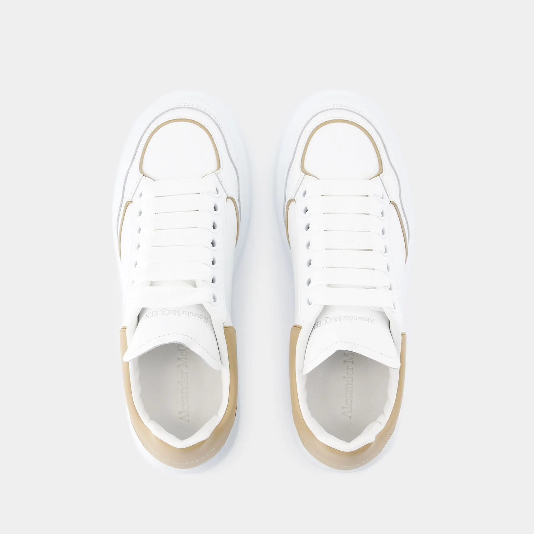 Alexander McQueen  Oversized Sneakers - Alexander McQueen - Leather - White/Camel