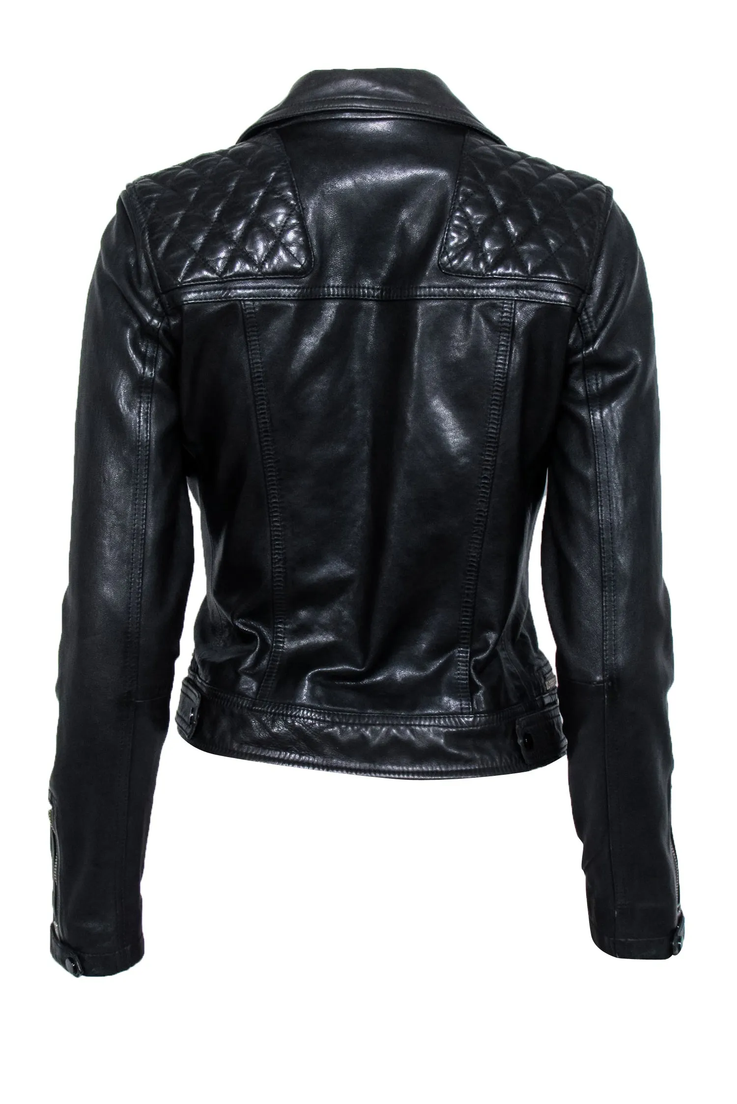 All Saints - Black Sheep Leather Moto Jacket Sz 2