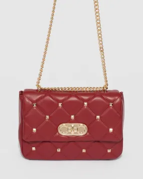 Amillia Studed Red Crossbody Bag