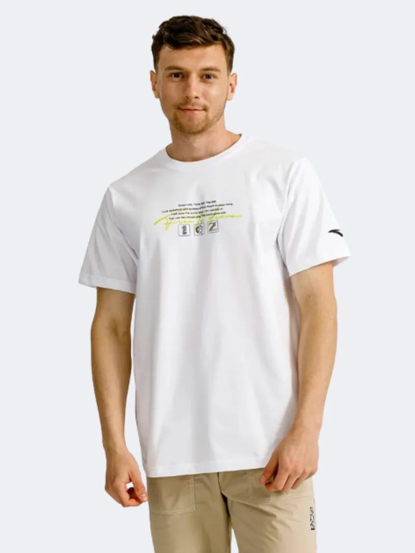 Anta Night Game Men Basketball T-Shirt White/Yellow/Black