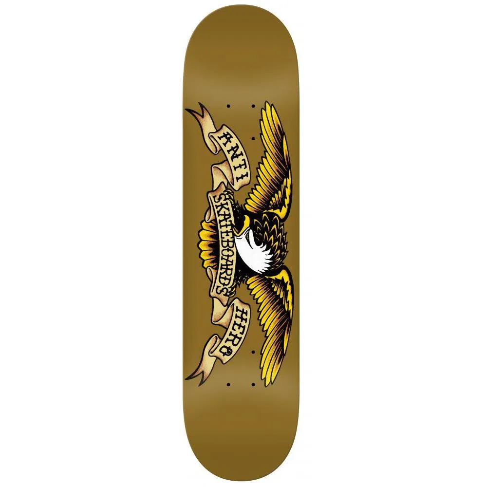 Anti Hero Skateboards Classic Eagle Skateboard Deck Brown 8.06