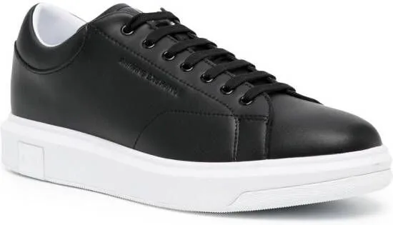 Armani Exchange leather low-top sneakers Black