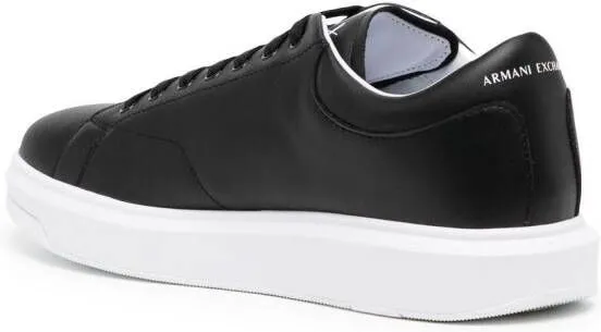 Armani Exchange leather low-top sneakers Black