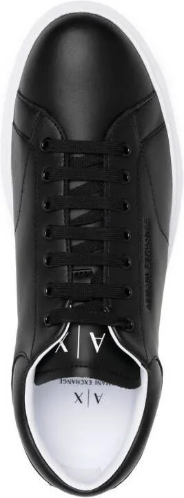 Armani Exchange leather low-top sneakers Black