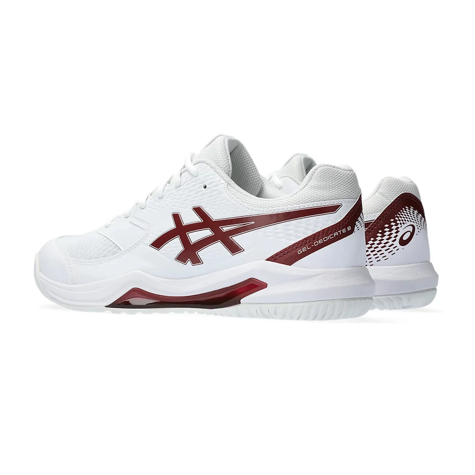 Asics Gel Dedicate 8 Tennis Shoes- White/Antique Red