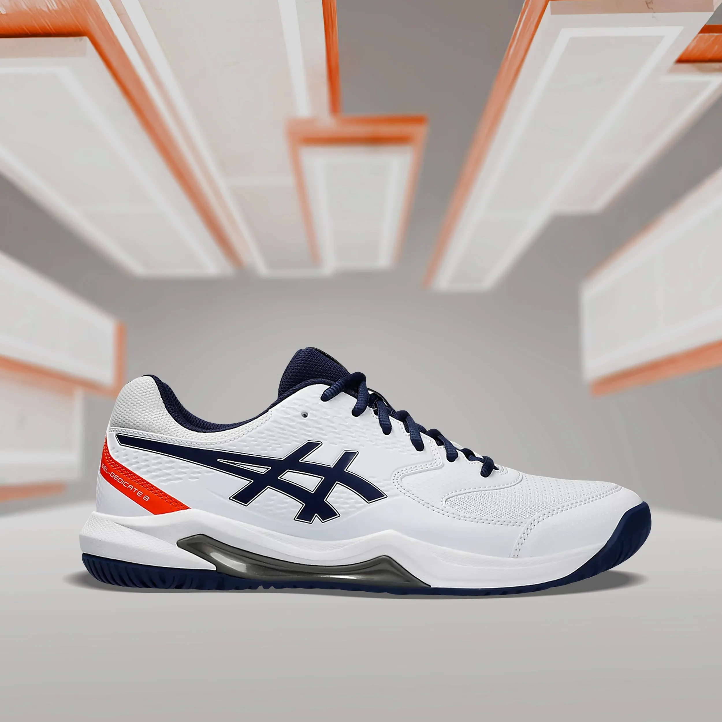 Asics Gel Dedicate 8 Tennis Shoes- White/Blue Expanse