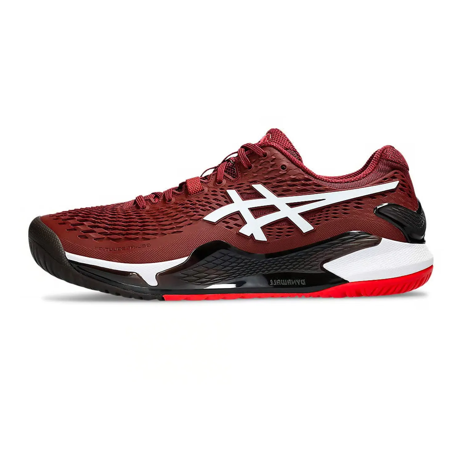 Asics Gel Resolution 9 Tennis Shoes (Antique Red/White)