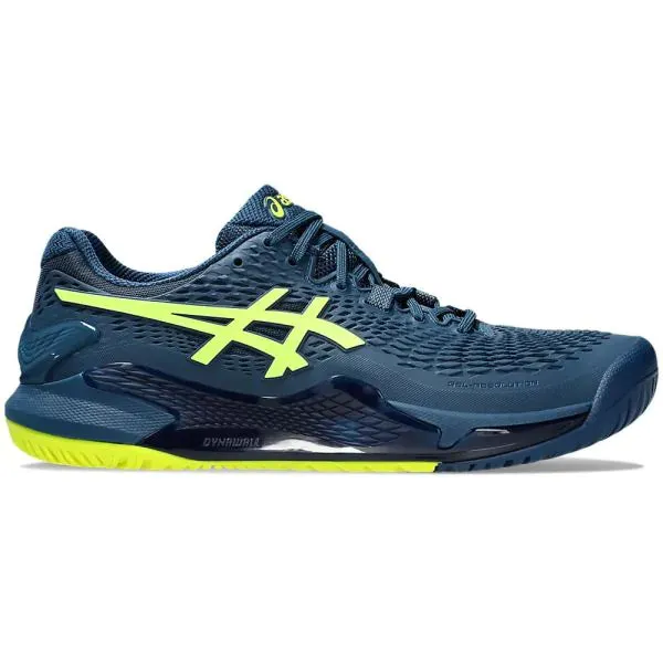 Asics Gel Resolution 9 Tennis Shoes (Mako Blue/ Safety Yellow)