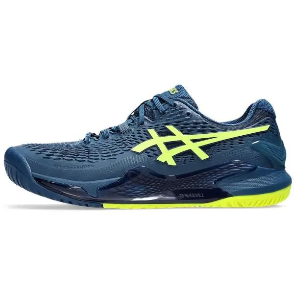 Asics Gel Resolution 9 Tennis Shoes (Mako Blue/ Safety Yellow)