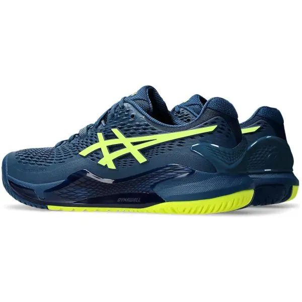 Asics Gel Resolution 9 Tennis Shoes (Mako Blue/ Safety Yellow)