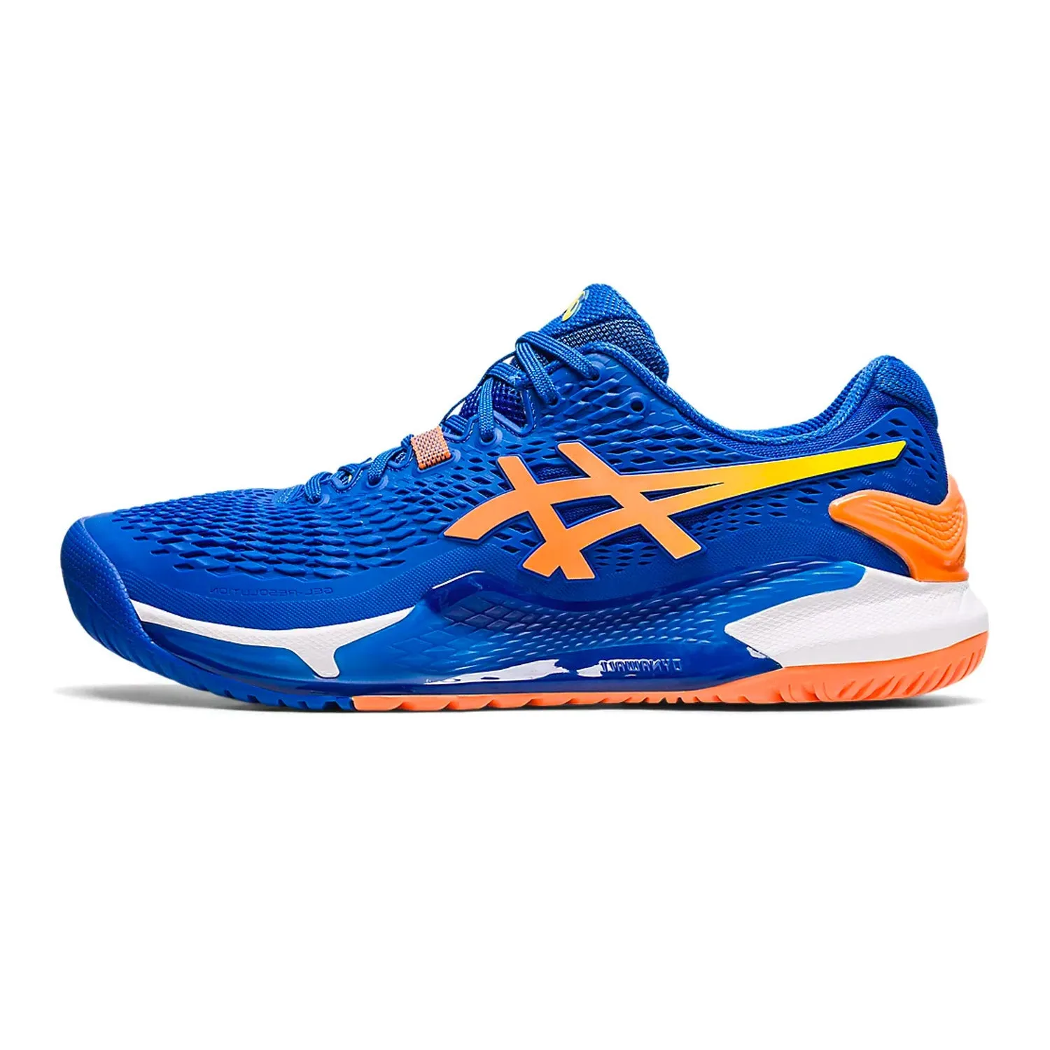 Asics Gel Resolution 9 Tennis Shoes (Tuna Blue/Sun Peach) - DOD