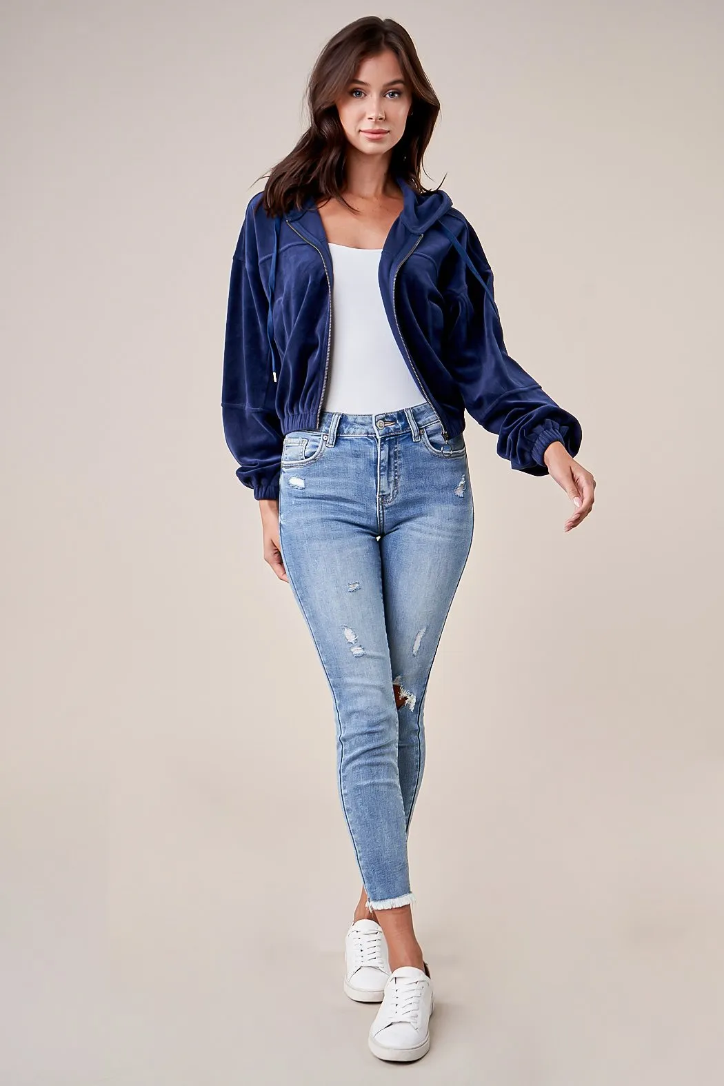 Atila Cropped Velour Jacket