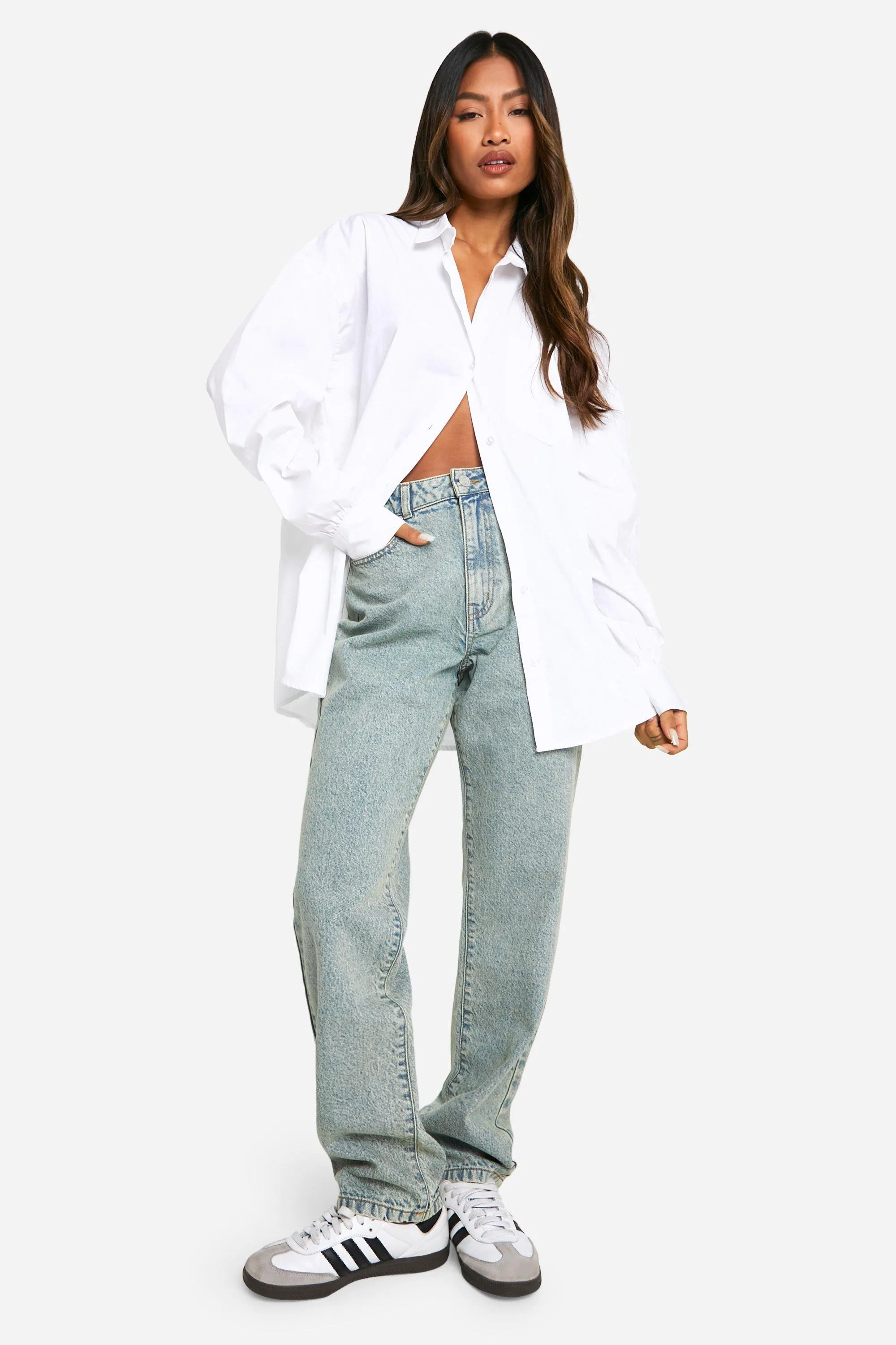 Basics 30 Inch Leg High Waisted Straight Leg Jeans