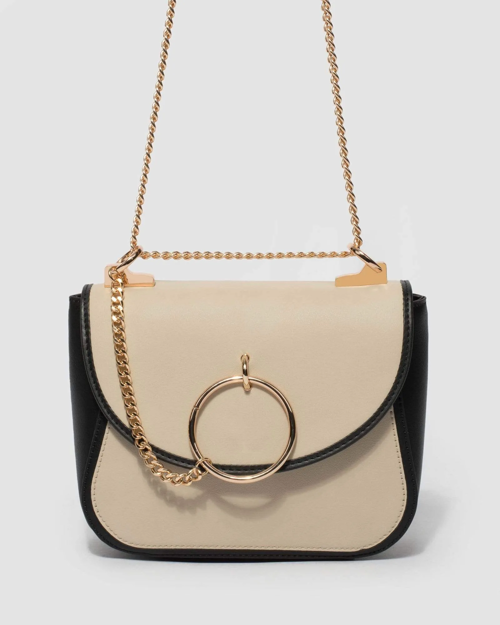 Black and Ivory Hannah Chain Crossbody Bag