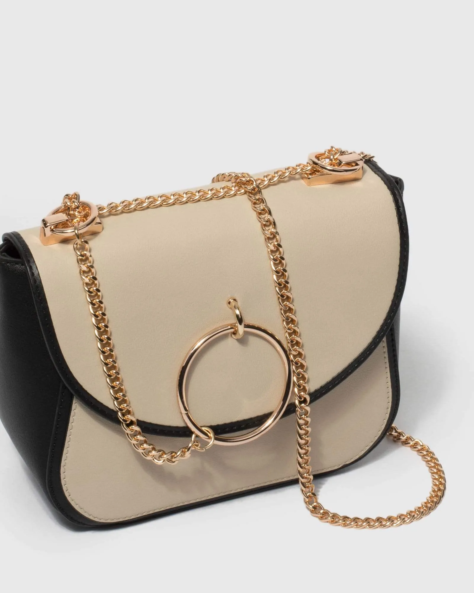 Black and Ivory Hannah Chain Crossbody Bag