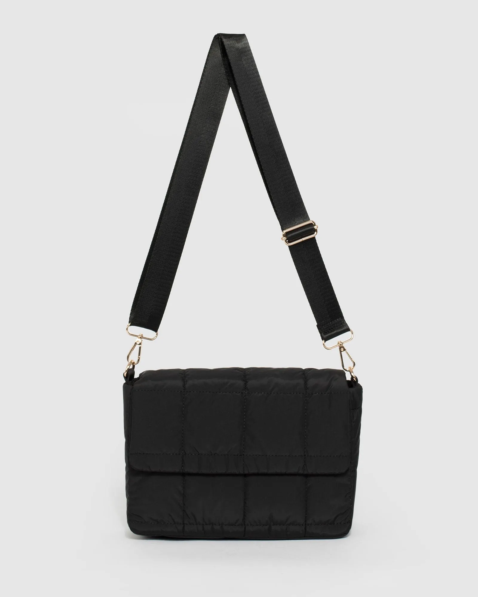 Black Halia Quilt Crossbody Bag