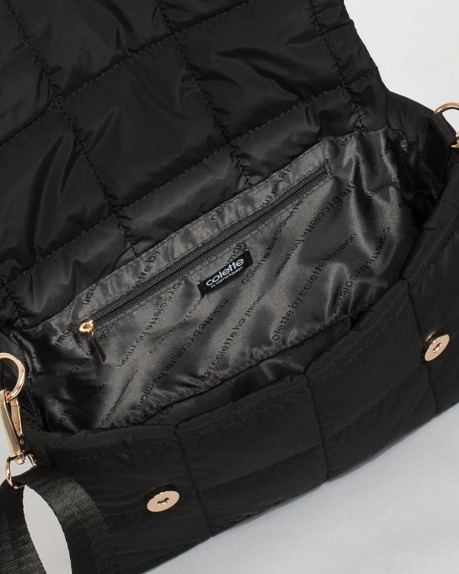 Black Halia Quilt Crossbody Bag