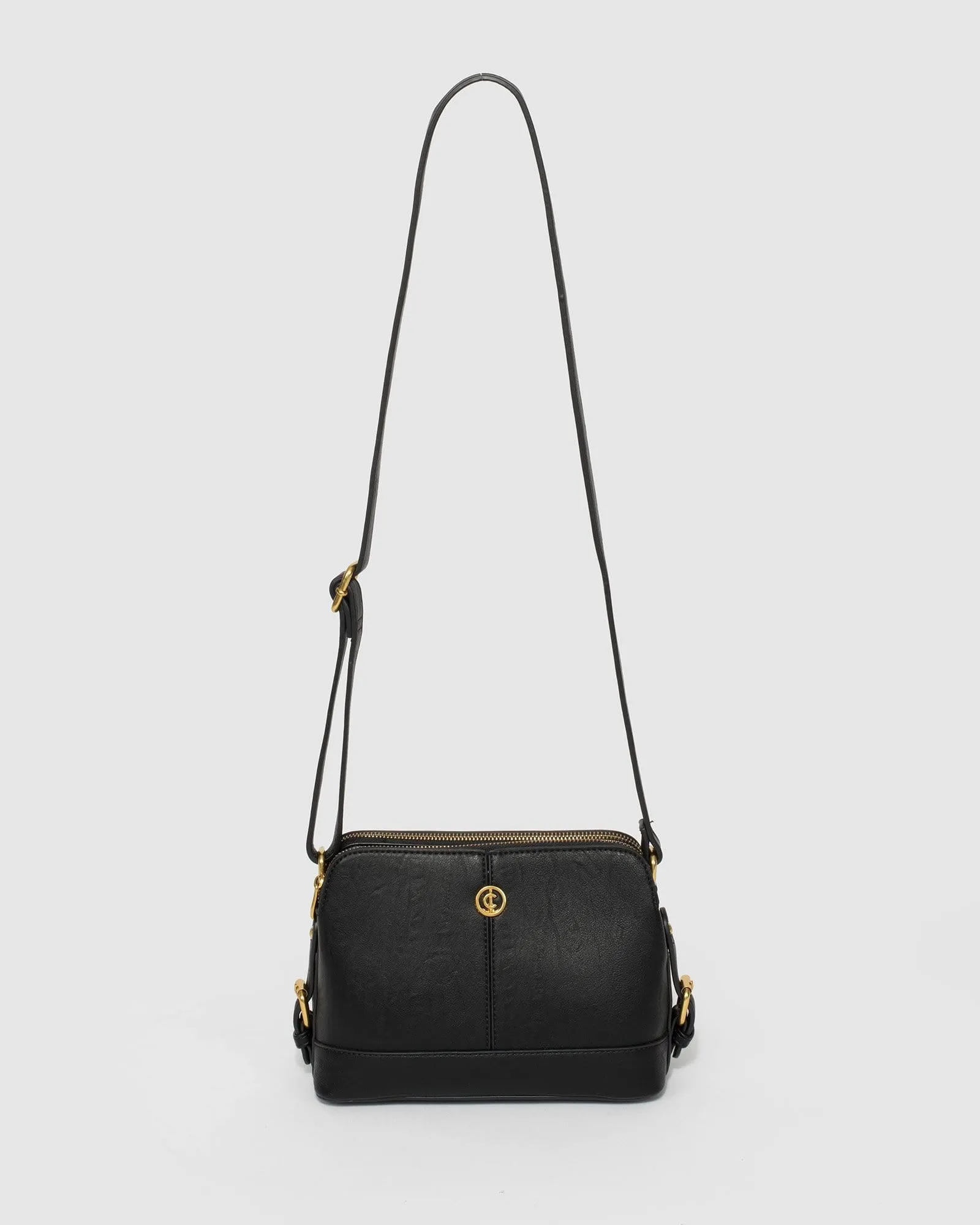 Black Joanna Strap Crossbody Bag