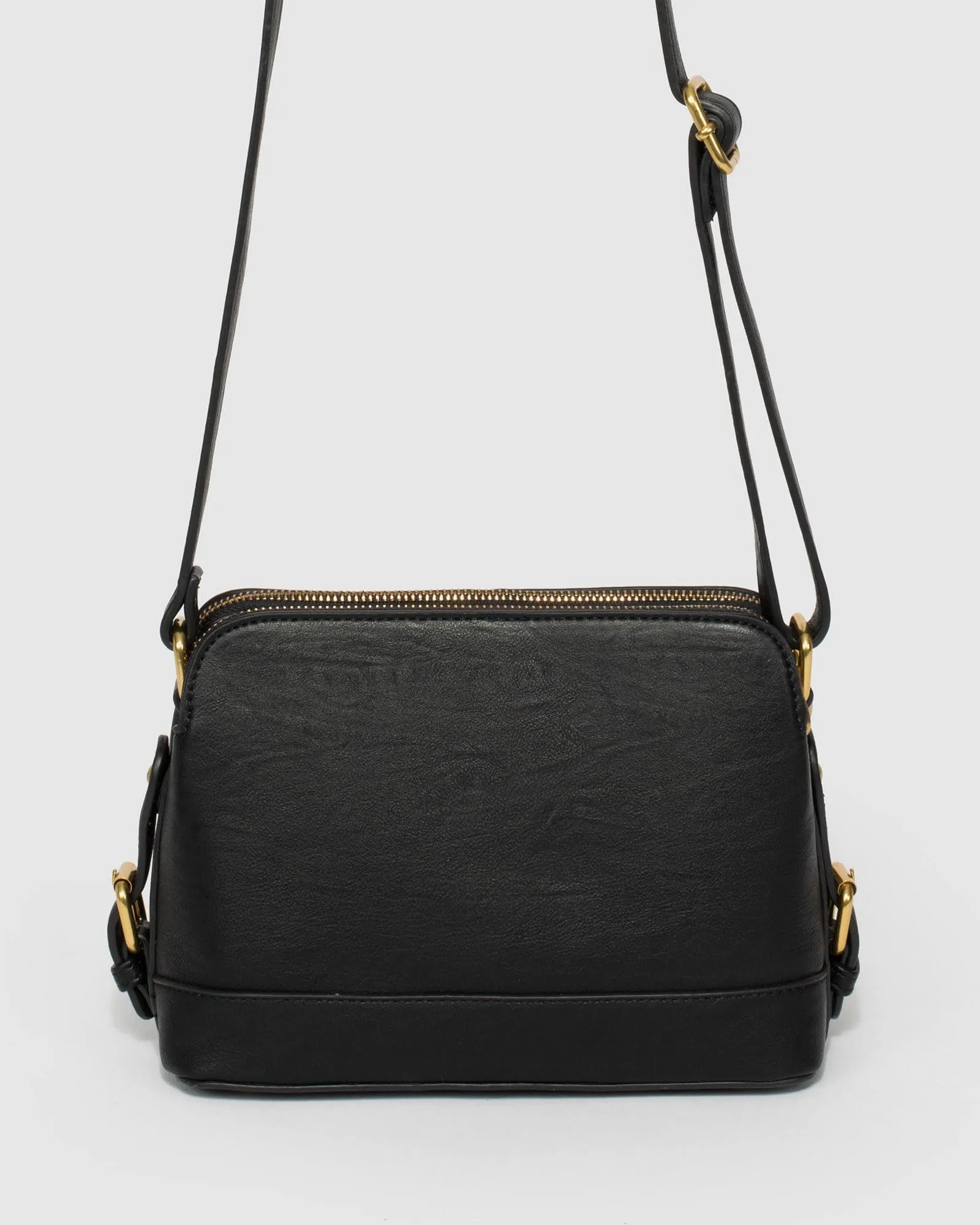 Black Joanna Strap Crossbody Bag