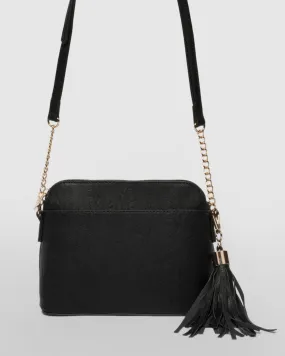 Black Karen Tassel Crossbody Bag