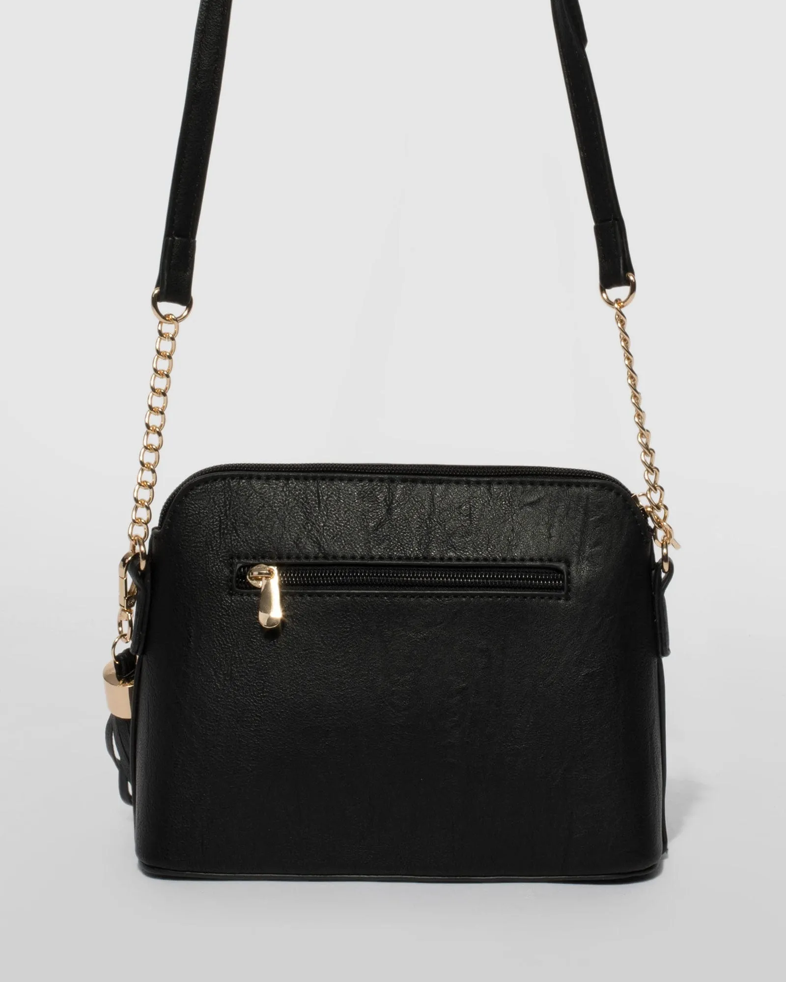 Black Karen Tassel Crossbody Bag