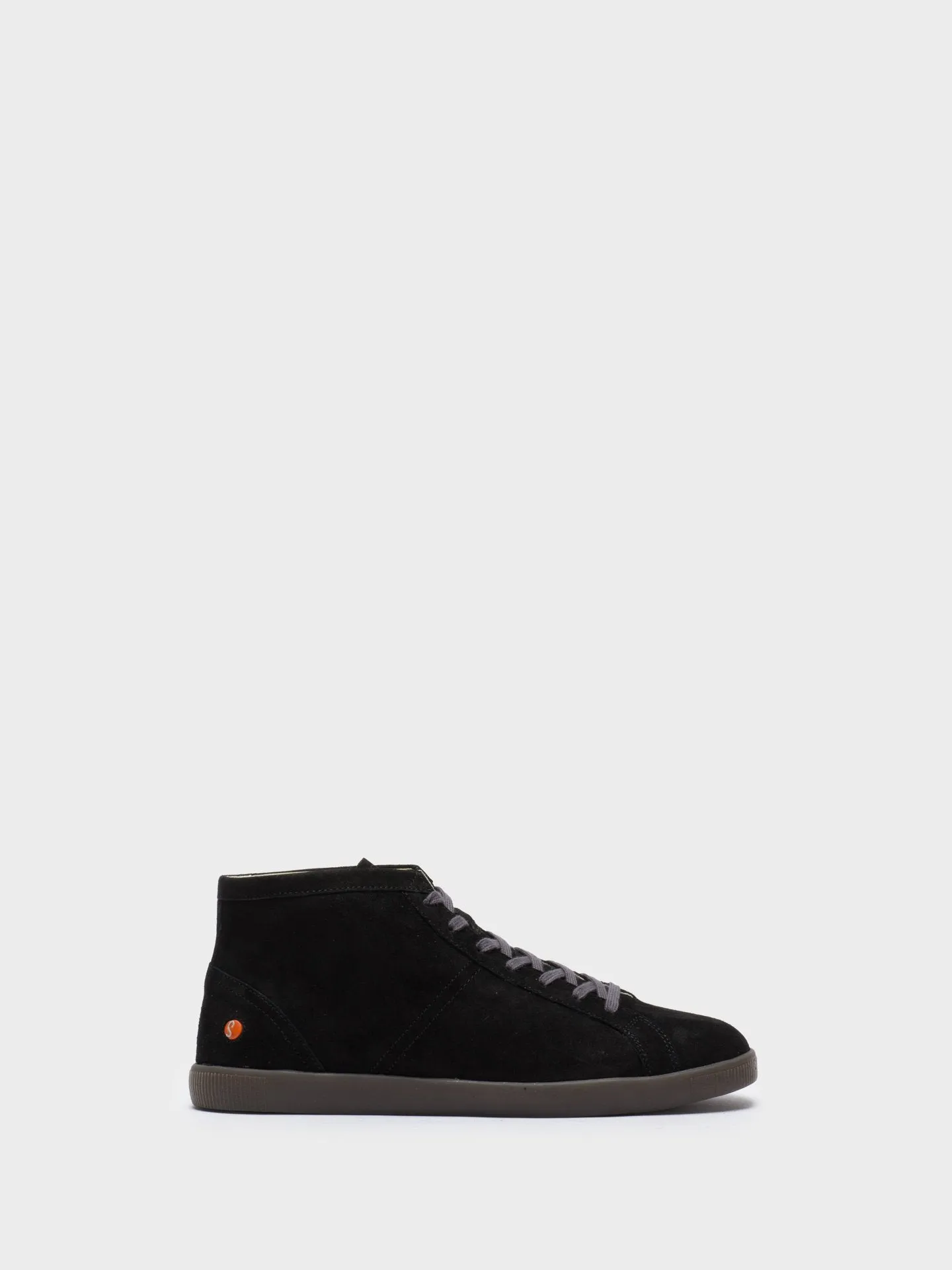 Black Leather Hi-Top Trainers