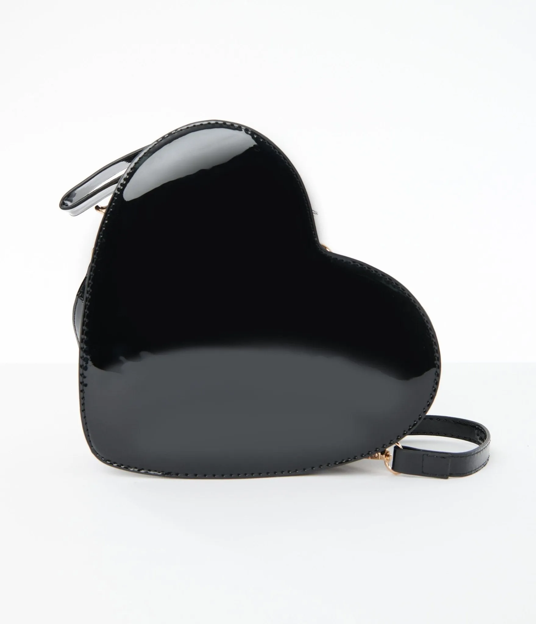 Black Leatherette Jacket Heart Crossbody Bag