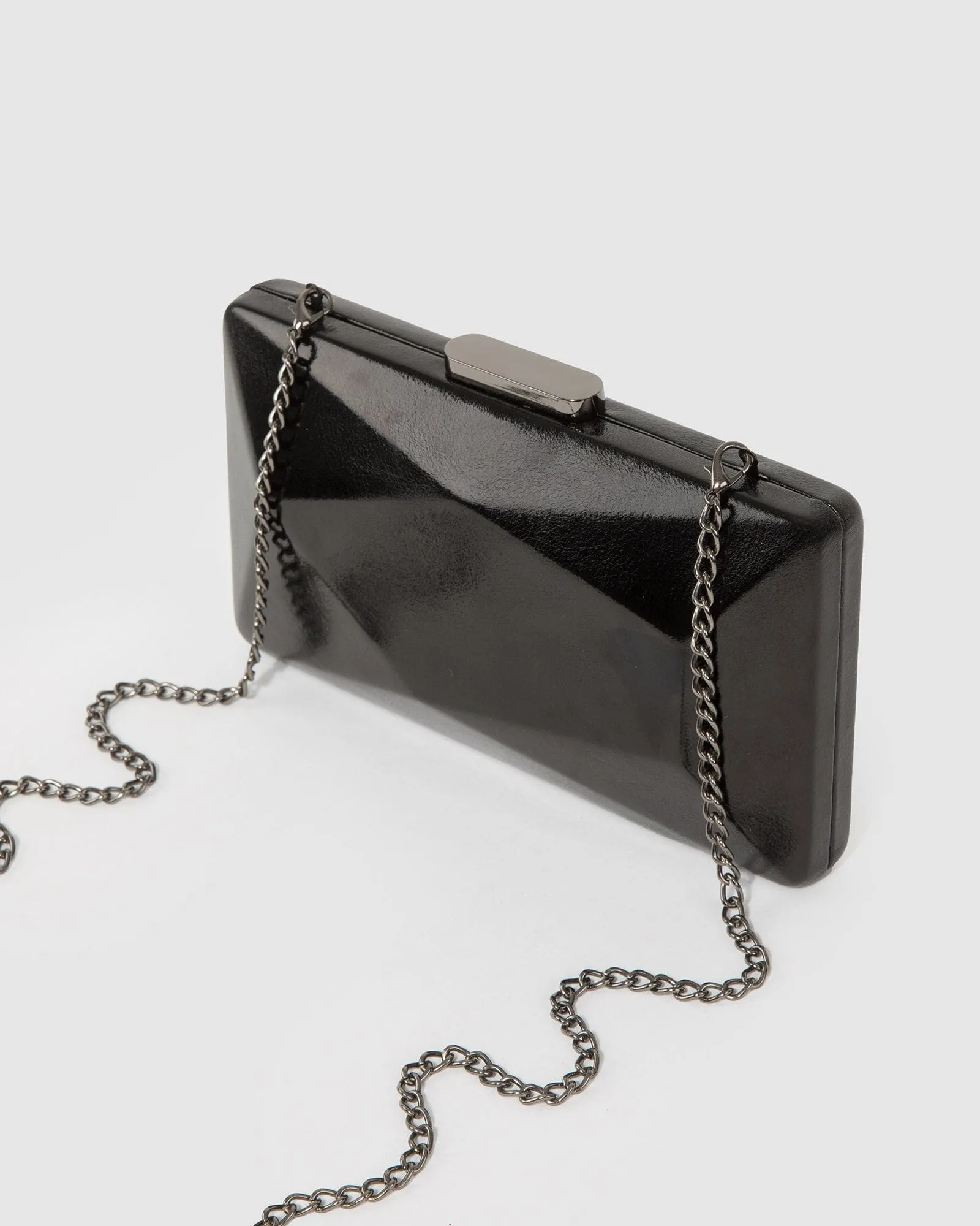 Black Liza Geo Hardcase Clutch Bag