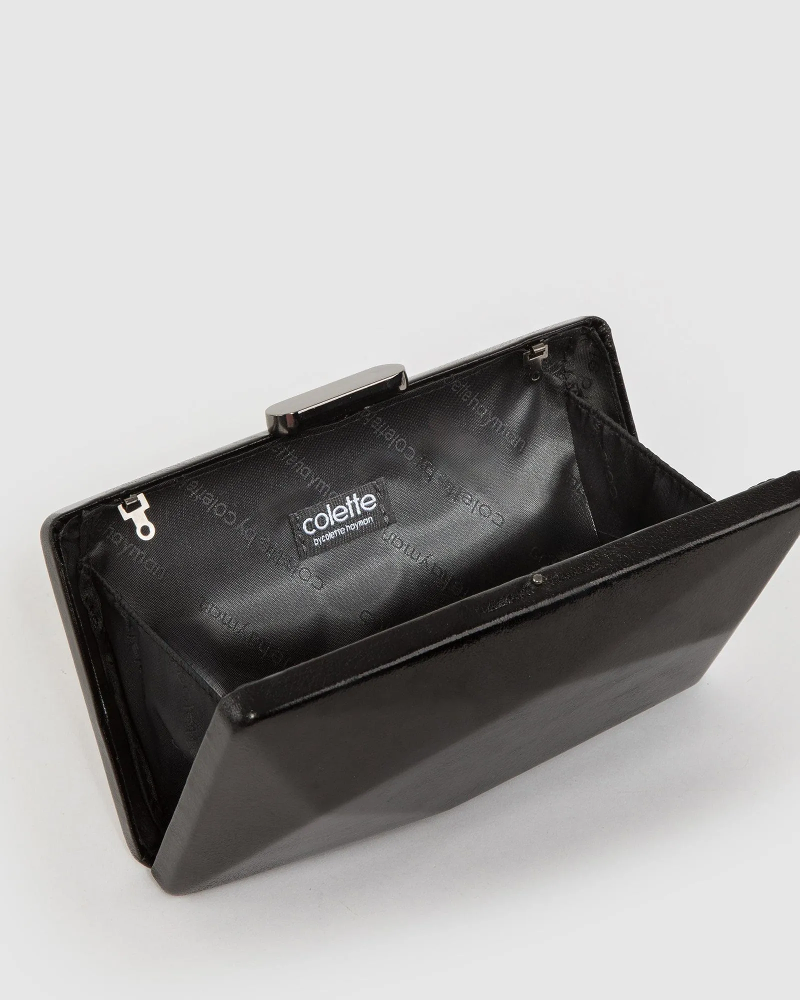 Black Liza Geo Hardcase Clutch Bag