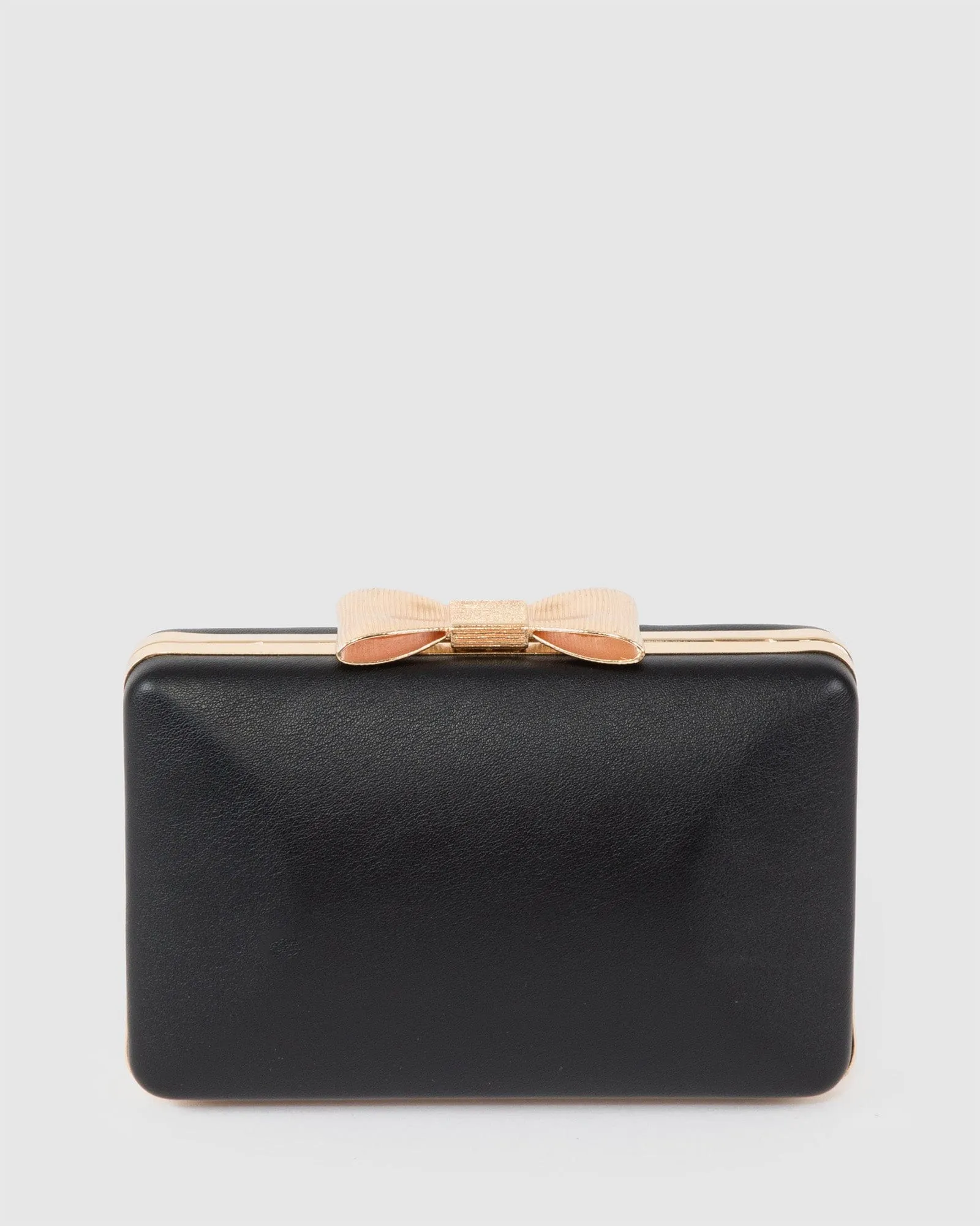 Black Maxine Bow Handle Clutch Bag