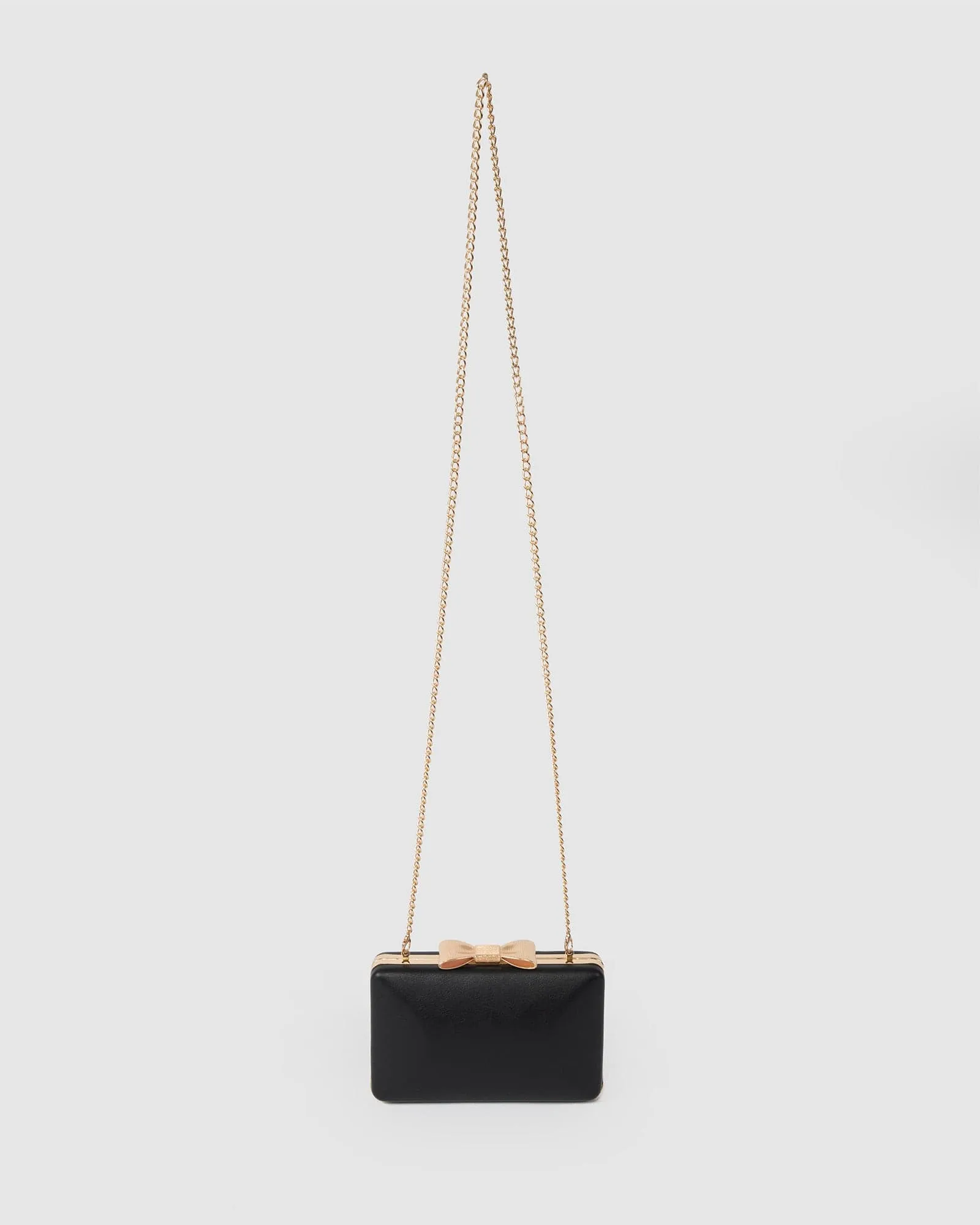 Black Maxine Bow Handle Clutch Bag