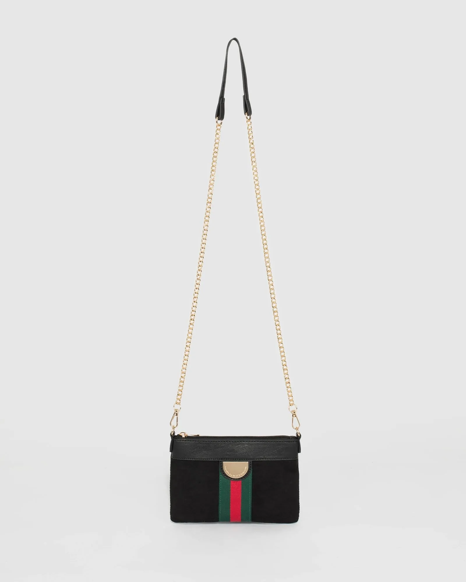 Black Peta Webbing Crossbody Bag