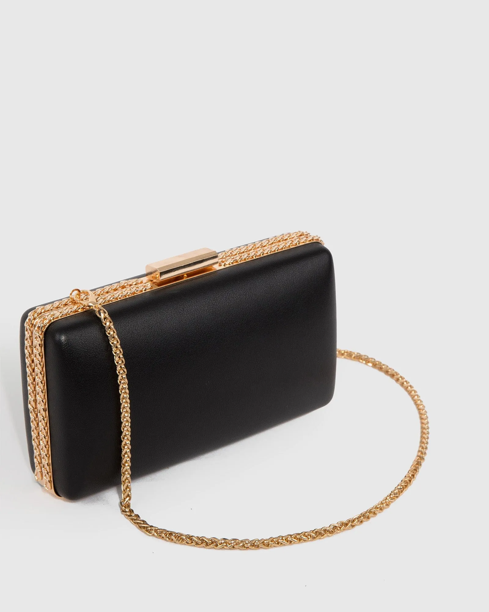 Black Steph Chain Clutch Bag