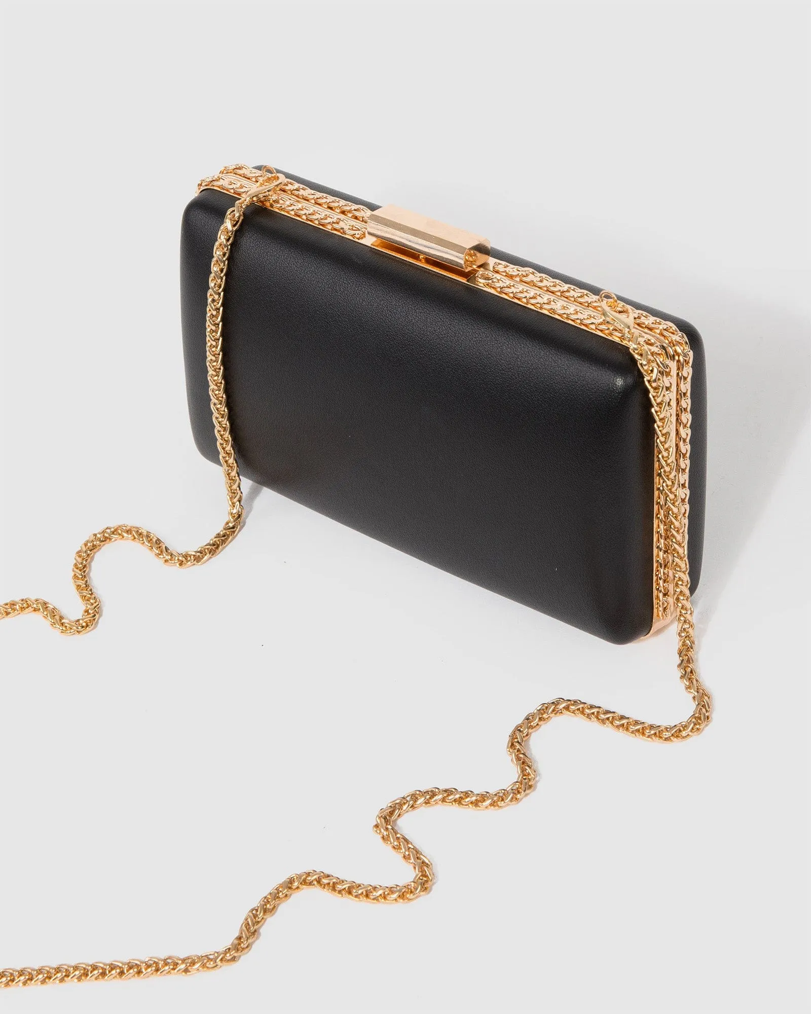 Black Steph Chain Clutch Bag