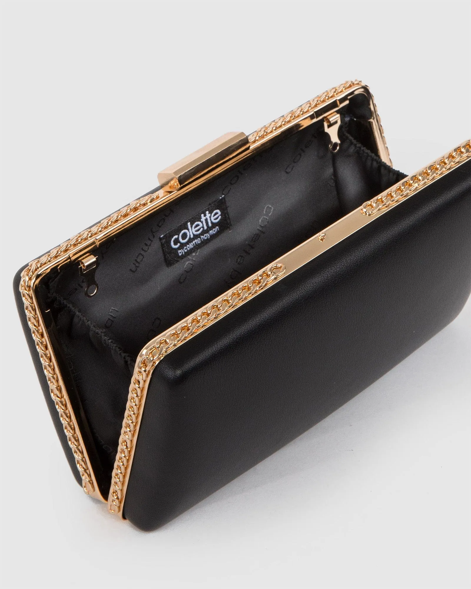 Black Steph Chain Clutch Bag