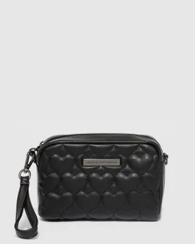 Black Suri Heart Crossbody Bag