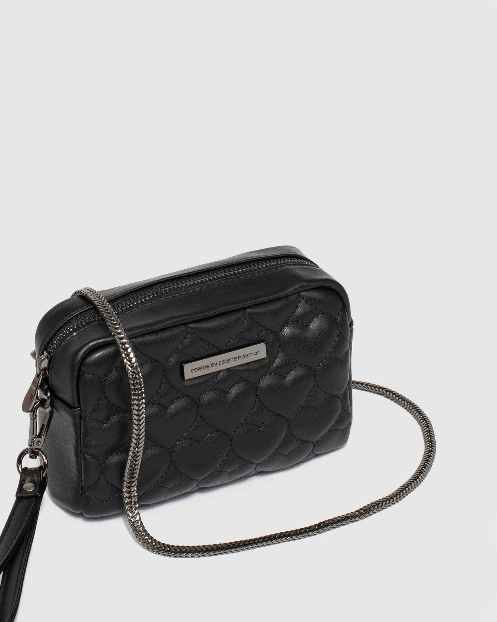 Black Suri Heart Crossbody Bag