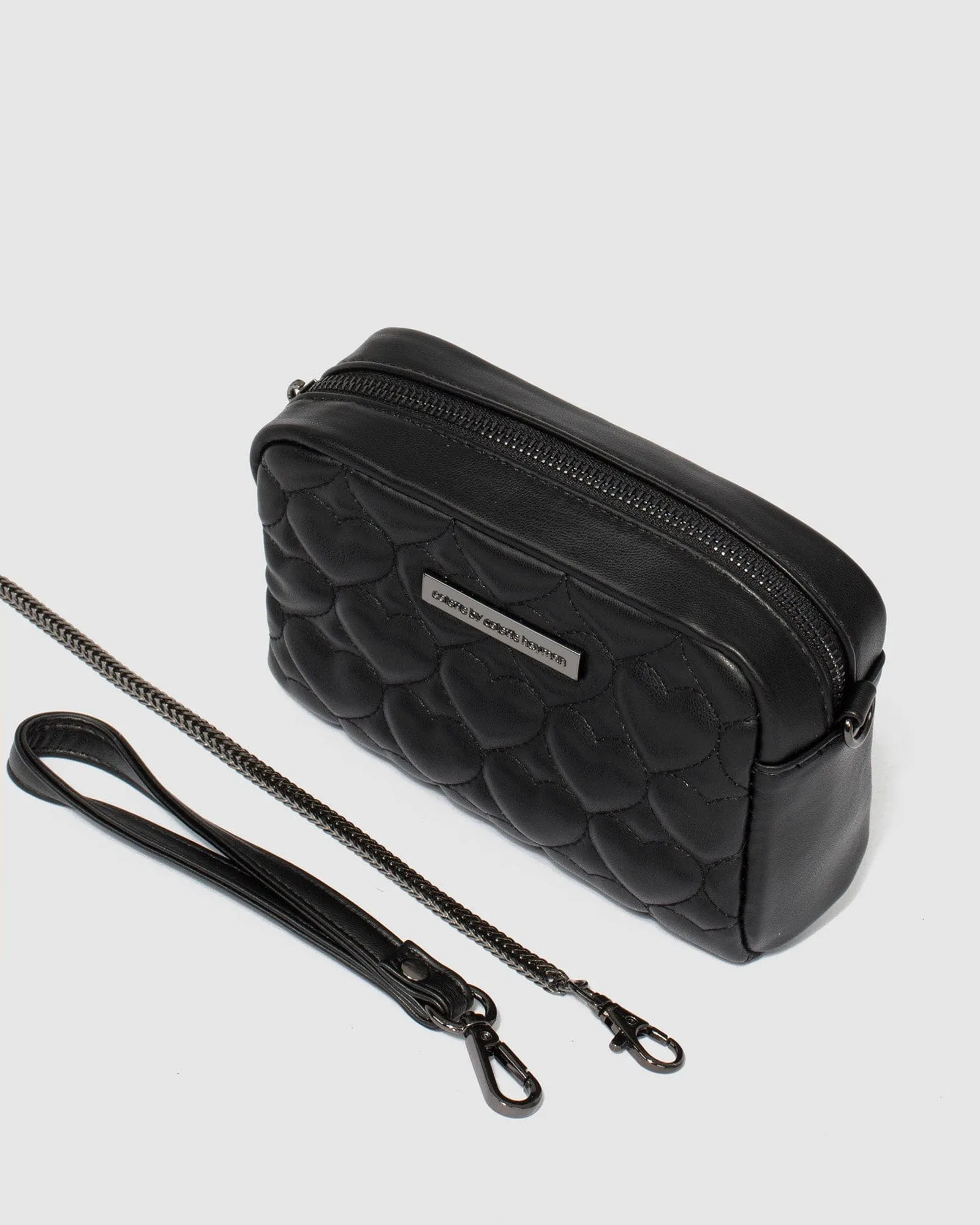 Black Suri Heart Crossbody Bag