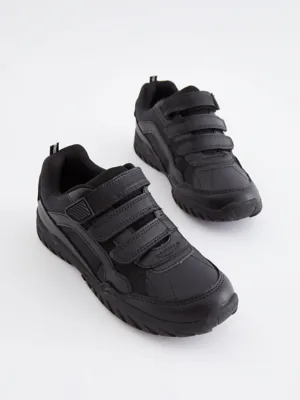 Black Triple Strap Trainers | School | George at ASDA