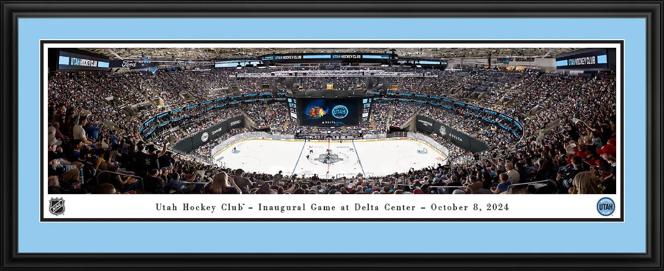 Blakeway Panorama 2024 Inaugural Game Fan Cave Decor - Utah Hockey Club Panoramic Picture - Blakeway Panorama