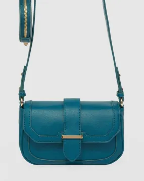 Blue Adwowa Buckle Crossbody Bag