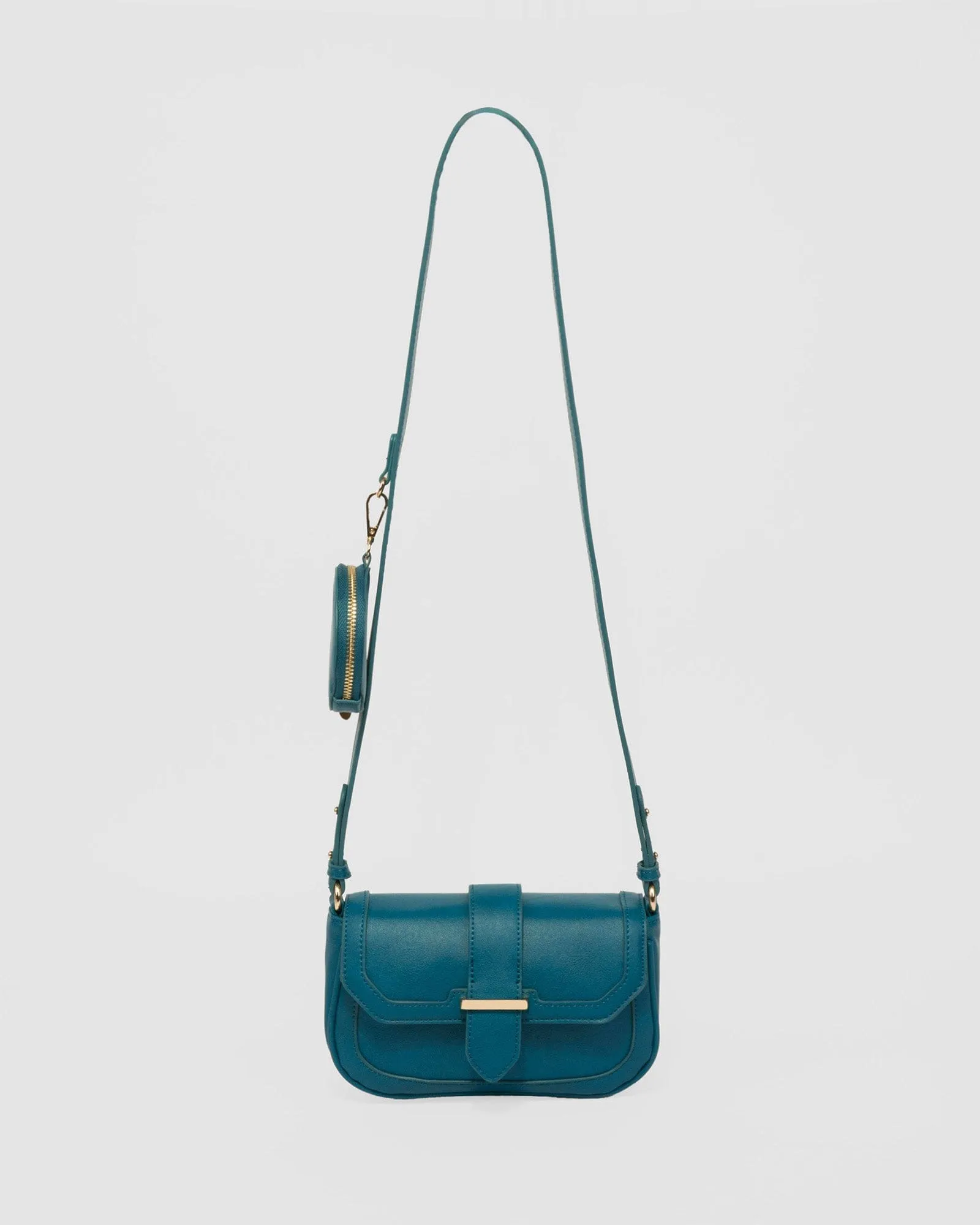 Blue Adwowa Buckle Crossbody Bag