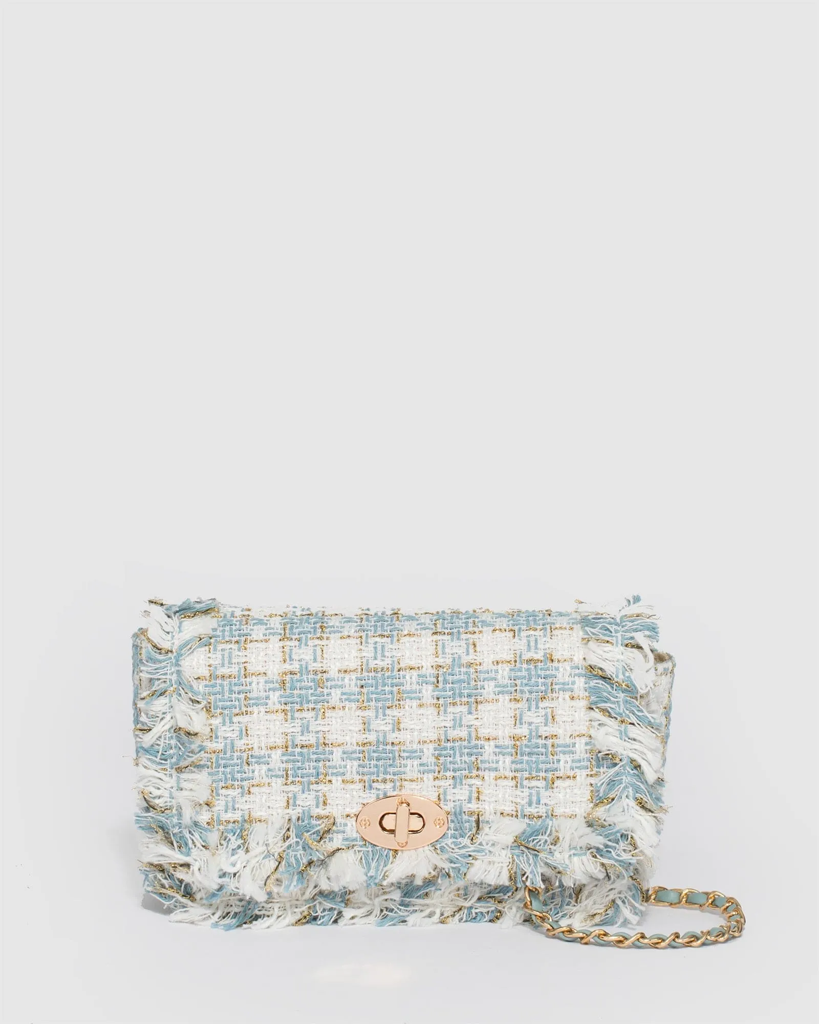 Blue Eboni Quilted Crossbody Bag