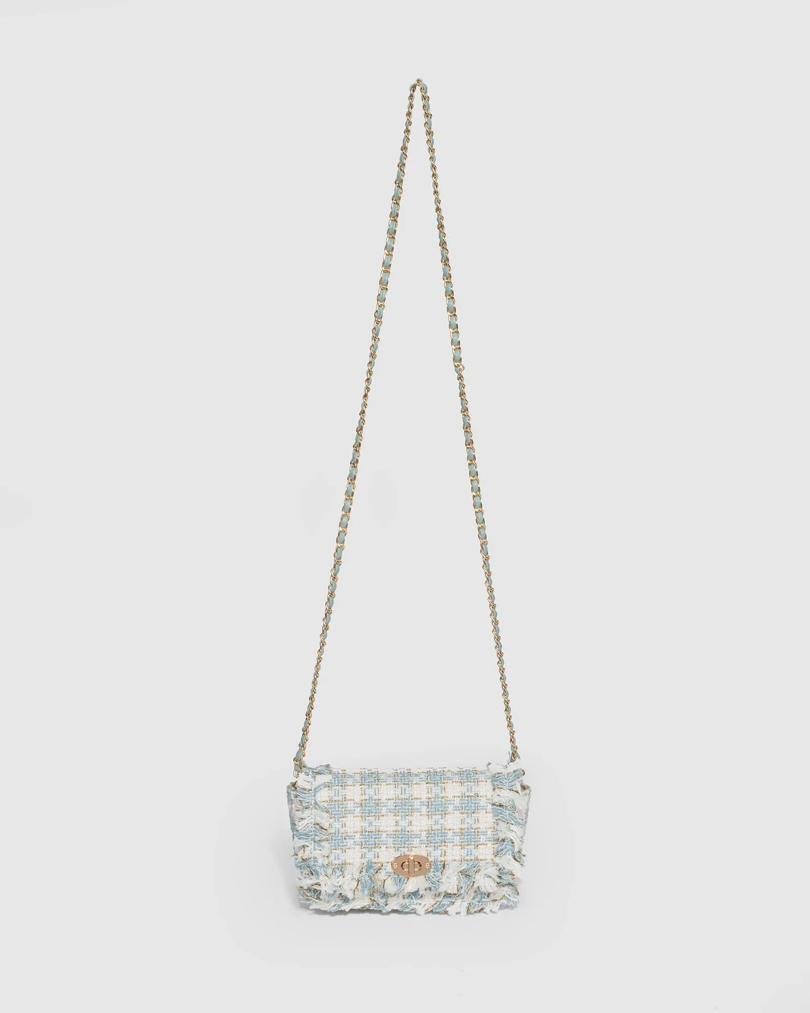 Blue Eboni Quilted Crossbody Bag